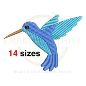 Hummingbird machine embroidery design