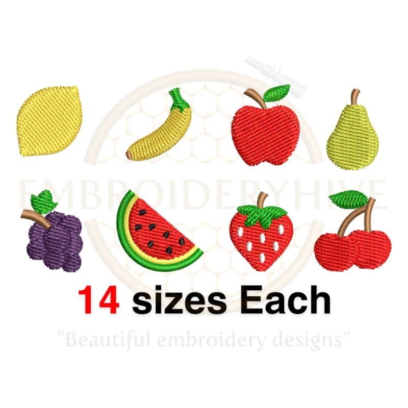 Buy Mini Fruits Bundle Machine Embroidery Design