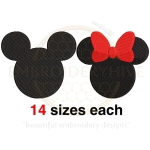 Buy Set 13 Size Mickey and Minnie machine embroidery design