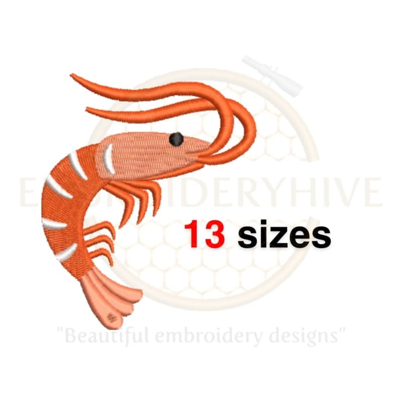 Buy Shrimp machine embroidery design