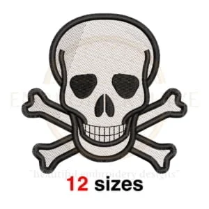 Buy Skull and Cross Bones machine embroidery design