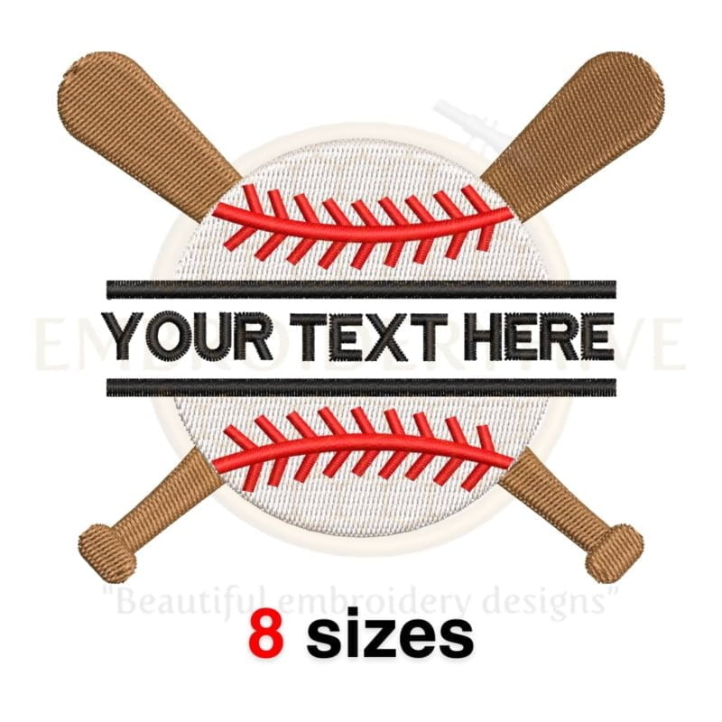 Buy Split baseball machine embroidery design