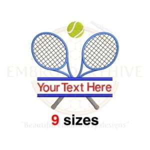 Buy Split tennis rackets machine embroidery design