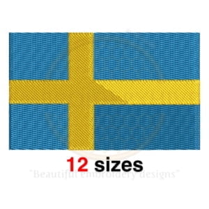 Buy Sweden flag machine embroidery design