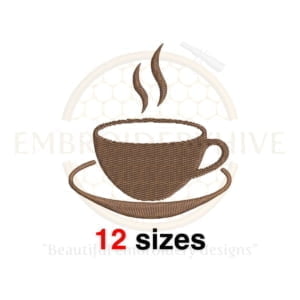 Buy Tea Cup machine embroidery design