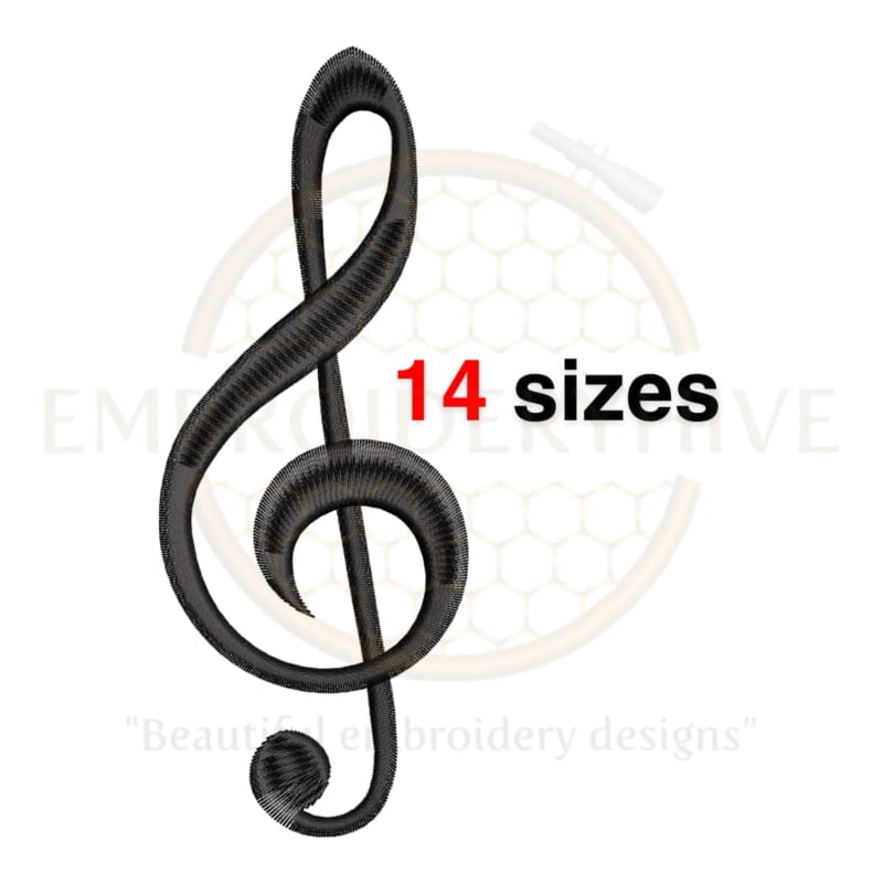 Buy Treble Clef machine embroidery design