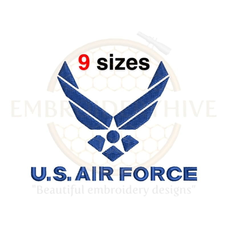 Buy US Air Force machine embroidery design