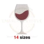 Buy Wine Glass machine embroidery design