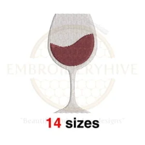 Buy Wine Glass machine embroidery design