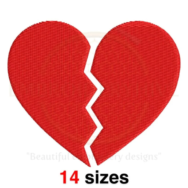 Buy Broken heart machine embroidery design