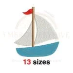 Buy Sail Boat machine embroidery design