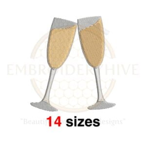 Buy Wine Glasses machine embroidery design