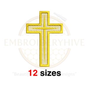 Buy Christian cross machine embroidery design for religious projects"