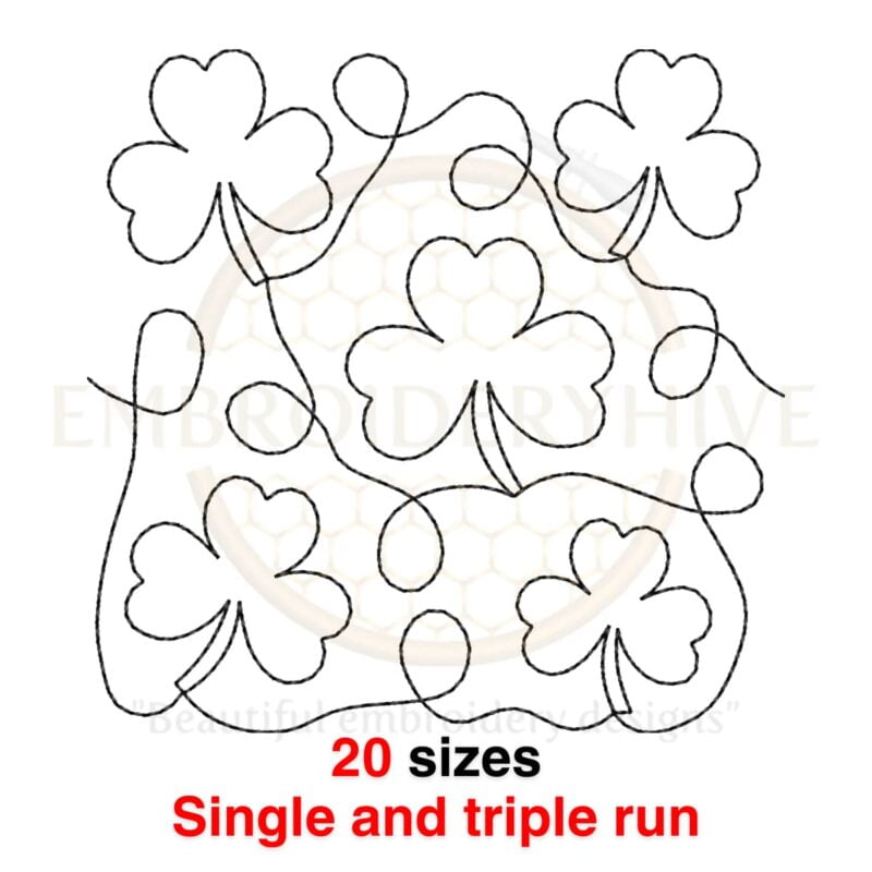 Buy shamrock quilt block machine embroidery design