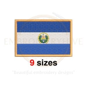 El Salvador Flag Embroidery Design - Mini Silhouette for Machine Embroidery