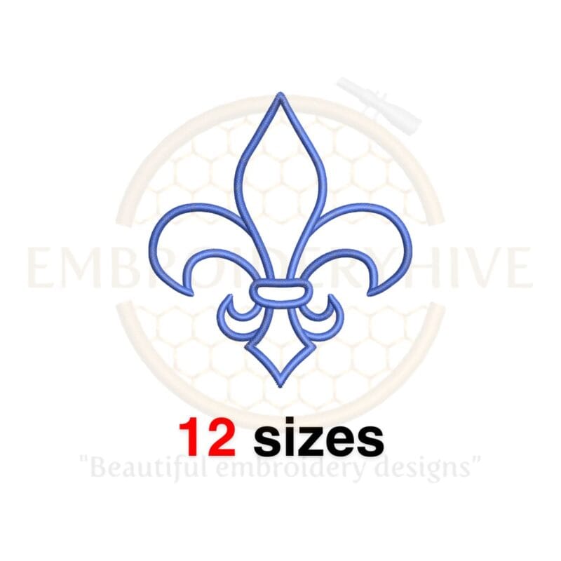 Fleur de Lis Machine Embroidery Design – Mini Silhouette in Filled Stitch