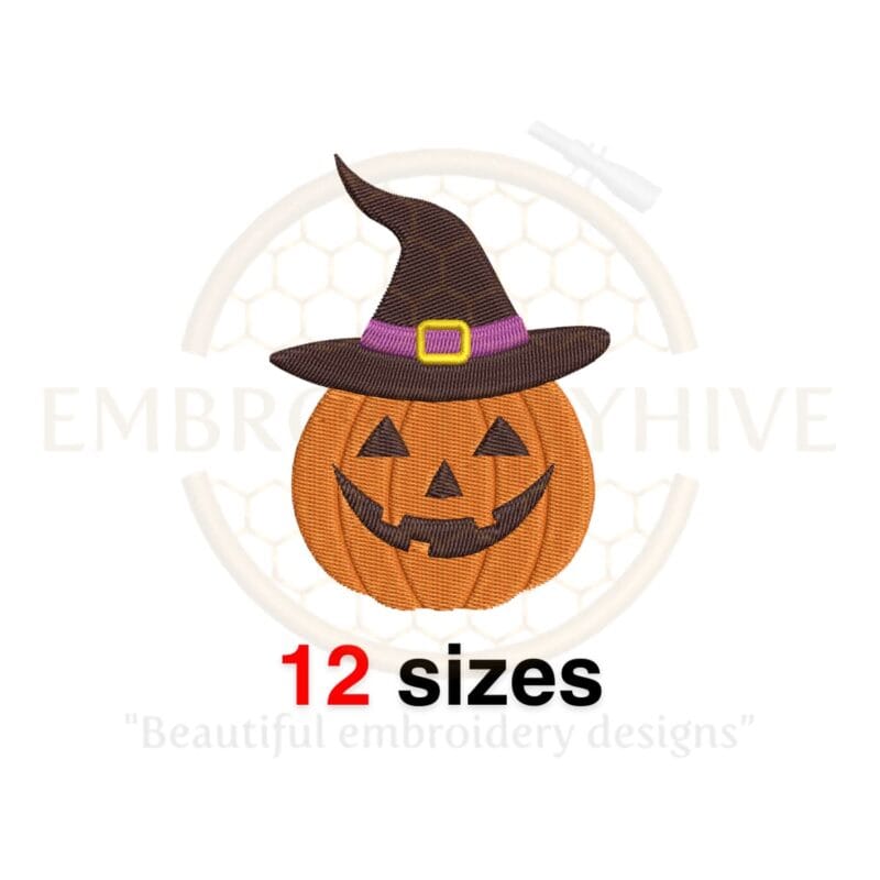 Jack-O-Lantern Embroidery Design - Halloween Pumpkin Mini Design - Machine Embroidery Pattern