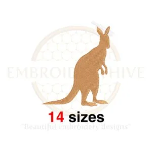 Kangaroo Silhouette Embroidery Design - Fill Stitch