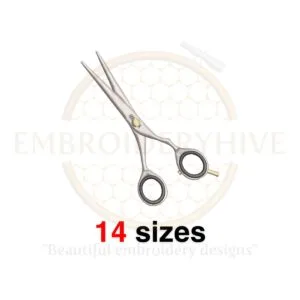 Scissors Silhouette Embroidery Design - 14 Sizes from 1 to 7.5 Inches