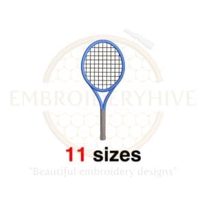 Tennis Racket Embroidery Design - Mini Tennis Racket for Sports-Themed Projects