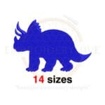 Triceratops Machine Embroidery Design – Dinosaur Silhouette in Filled Stitch