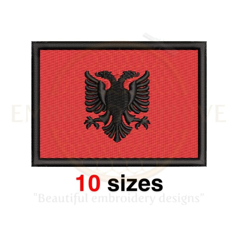 Albania Flag Embroidery Design - Fill Stitch and Machine Embroidery for Flag Projects