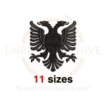 Heraldic Albanian Eagle Embroidery Design - Mini Silhouette - Machine Embroidery - Albanian Style