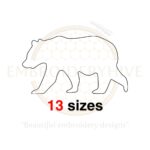 Bear Silhouette Machine Embroidery Design – Mini Bear Fill Stitch