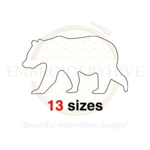 Bear Silhouette Machine Embroidery Design – Mini Bear Fill Stitch