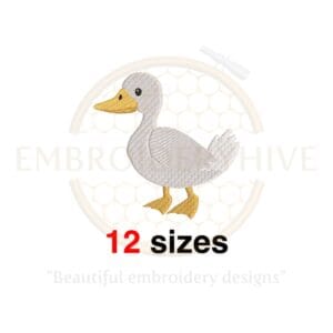 Duck Silhouette Embroidery Design - Bird Mini Design - Machine Embroidery Pattern