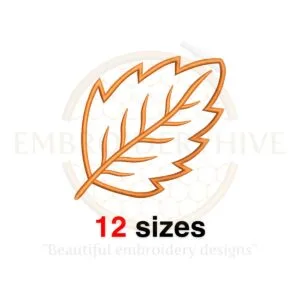 Leaf Embroidery Design - 12 Sizes from 2 to 7.5 Inches - Plant Embroidery for Machine Embroidery Projects