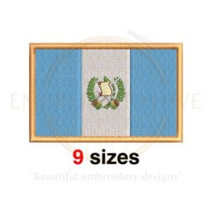 Guatemala Flag Embroidery Design - Mini Silhouette for Machine Embroidery