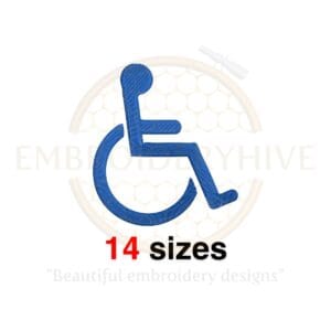 Handicap Accessible Symbol Mini Embroidery Design - Silhouette for Machine Embroidery