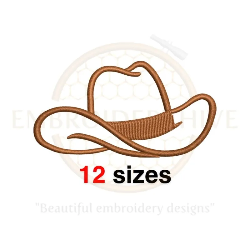 Cowboy Hat Machine Embroidery Design – Mini Cowboy Hat in Filled Stitch