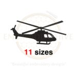 Helicopter Machine Embroidery Design – Mini Helicopter in Filled Stitch