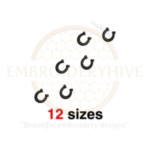 Horseshoe Footprints Mini Embroidery Design - Fill Stitch for Machine Embroidery