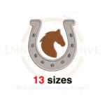 Horse Horseshoe Embroidery Design - Mini Horseshoe - Filled Stitch