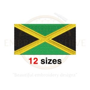 Jamaica Flag Mini Embroidery Design - Silhouette Fill Stitch for Machine Embroidery