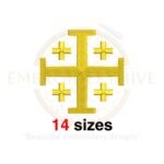 Jerusalem Cross Embroidery Design - Machine Embroidery in 14 Sizes, from Mini to Full