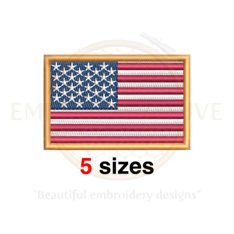 Mini US Flag Embroidery Design - Fill Stitch