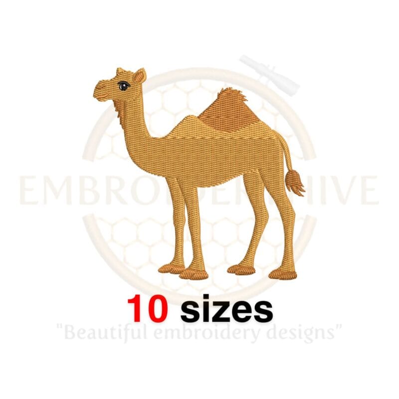 Camel Silhouette Embroidery Design - Mini Camel Machine Embroidery for Farm and Egypt-themed Projects