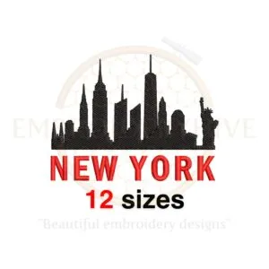 New York City Embroidery Design - 12 Sizes from 2 to 7.5 Inches - Machine Embroidery Silhouette