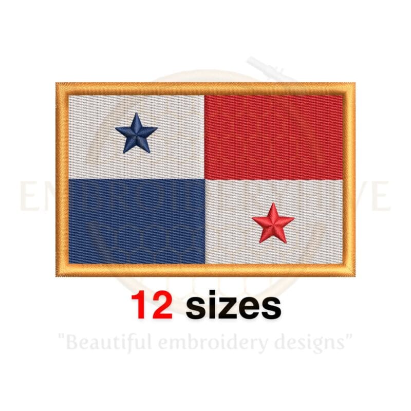 Mini Panama Flag Embroidery Design - Panamanian Flag Patch for Machine Embroidery