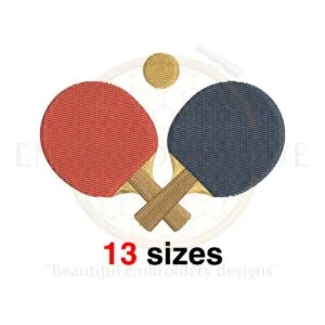 Ping Pong Table Tennis Embroidery Design - Sport Silhouette