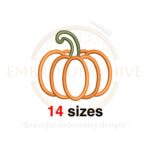 Pumpkin Outline Embroidery Design - Halloween and Vegetable-Themed Embroidery