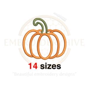 Pumpkin Outline Embroidery Design - Halloween and Vegetable-Themed Embroidery