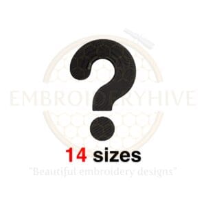 Question Mark Embroidery Design - Machine Embroidery in 14 Sizes, from Mini to Full