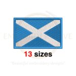 Scotland Flag Embroidery Design - Mini and Fill Stitch for Machine Embroidery