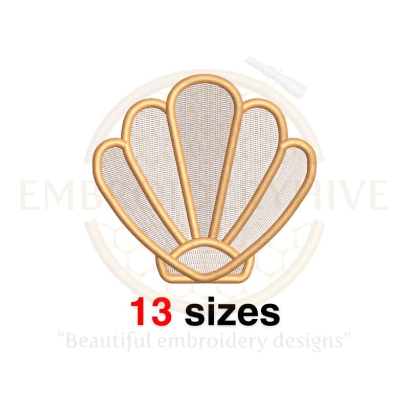 Sea Shell Silhouette Embroidery Design - Conch Embroidery Pattern