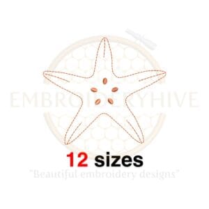 Starfish Silhouette Embroidery Design - Mini Starfish Outline